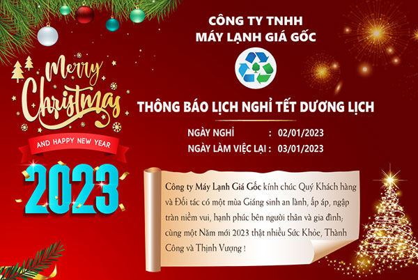Chúc mừng Giáng sinh và thông báo lịch nghỉ Tết Dương lịch 2023